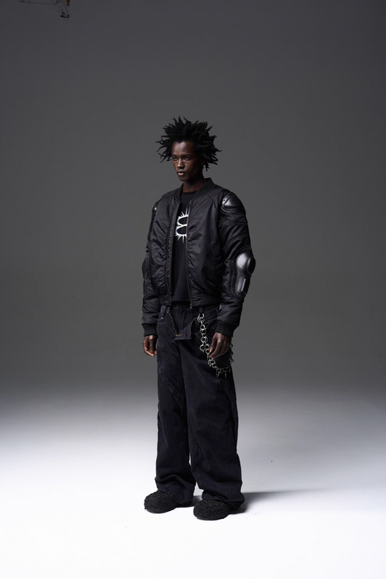 BLIND NO PLAN x BLACK8 Heavy Craft Armor Device Bomber Jacket