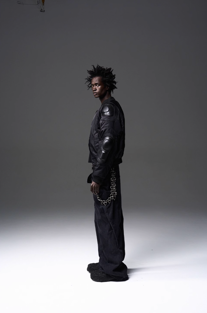 BLIND NO PLAN x BLACK8 Heavy Craft Armor Device Bomber Jacket