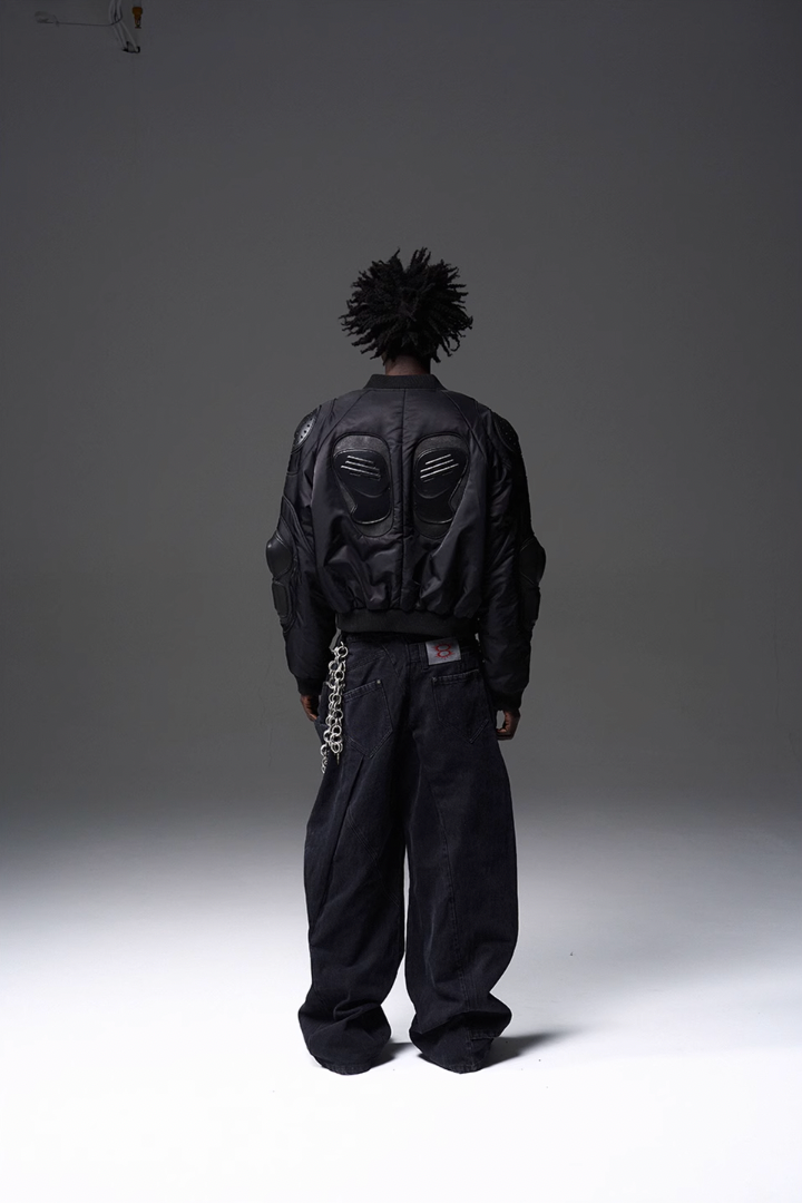 BLIND NO PLAN x BLACK8 Heavy Craft Armor Device Bomber Jacket