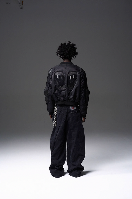 BLIND NO PLAN x BLACK8 Heavy Craft Armor Device Bomber Jacket