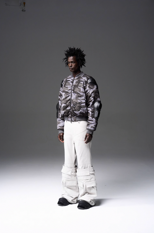 BLIND NO PLAN x BLACK8 Heavy Craft Armor Device Bomber Jacket