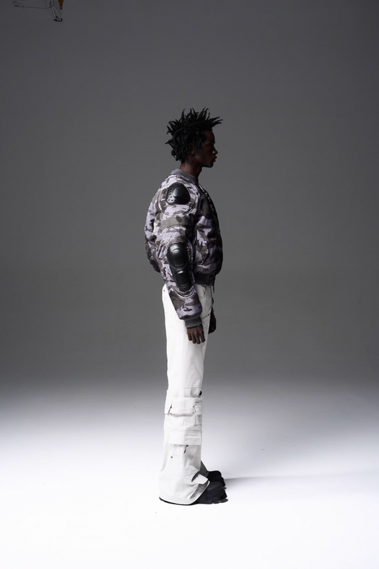 BLIND NO PLAN x BLACK8 Heavy Craft Armor Device Bomber Jacket