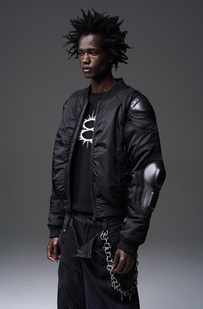 BLIND NO PLAN x BLACK8 Heavy Craft Armor Device Bomber Jacket