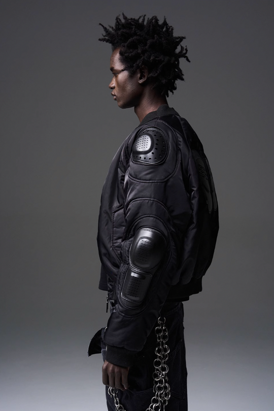 BLIND NO PLAN x BLACK8 Heavy Craft Armor Device Bomber Jacket