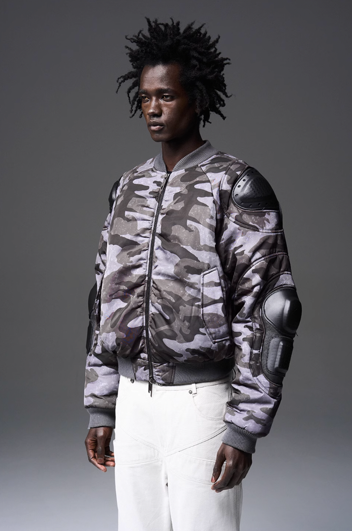 BLIND NO PLAN x BLACK8 Heavy Craft Armor Device Bomber Jacket