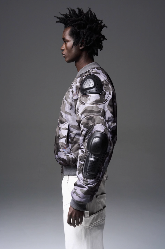 BLIND NO PLAN x BLACK8 Heavy Craft Armor Device Bomber Jacket