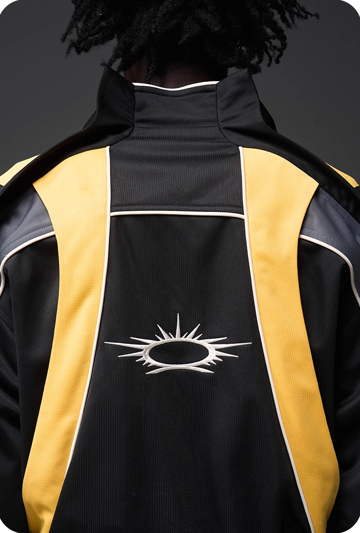 BLIND NO PLAN x BLACK8 Color Blocked Short Sports Jacket