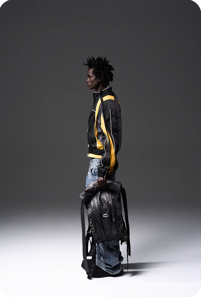 BLIND NO PLAN x BLACK8 Color Blocked Short Sports Jacket