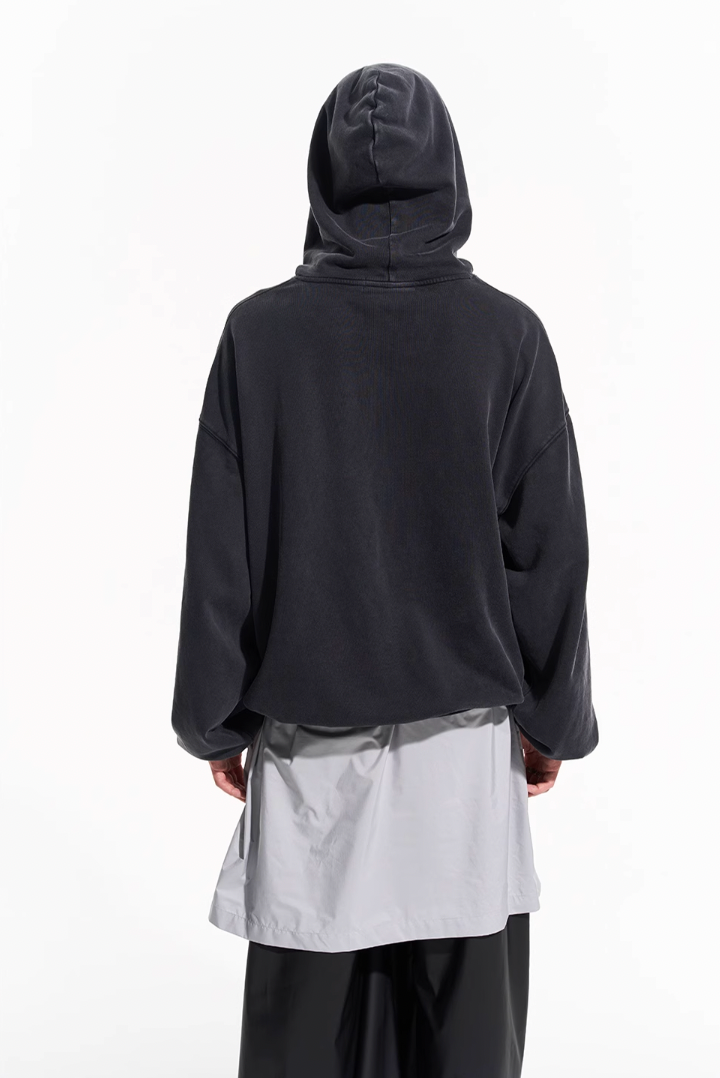 BLIND NO PLAN Patterned Printed Washed Hoodie