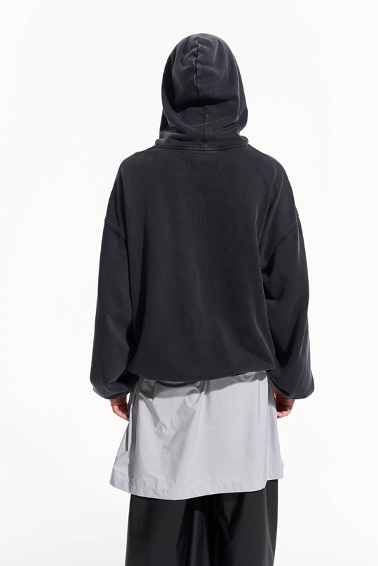 BLIND NO PLAN Patterned Printed Washed Hoodie