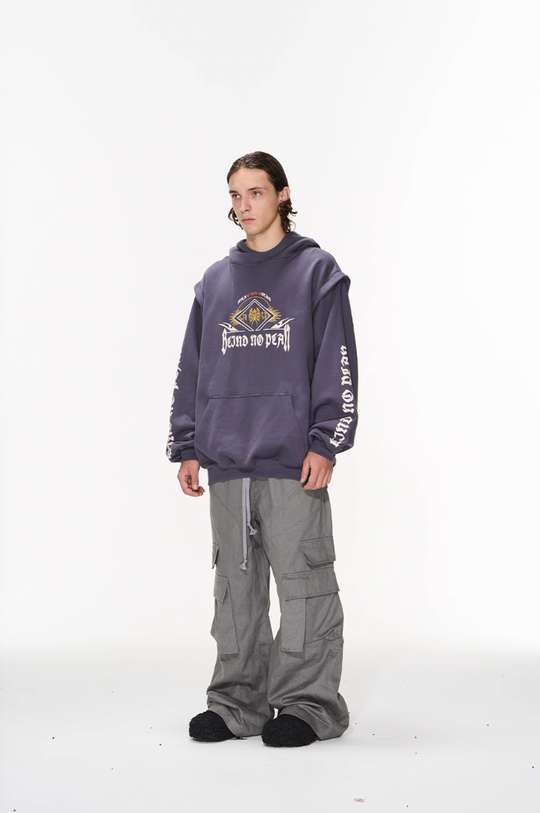 BLIND NO PLAN Fake Two Printed Hoodie