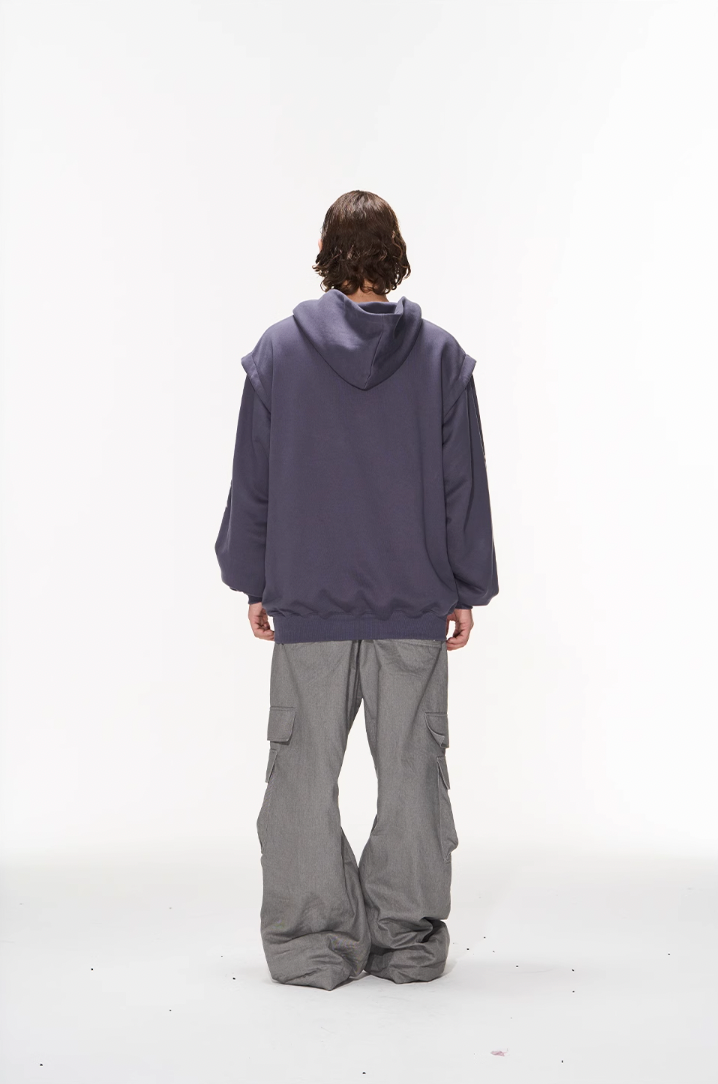 BLIND NO PLAN Fake Two Printed Hoodie