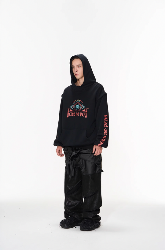 BLIND NO PLAN Fake Two Printed Hoodie