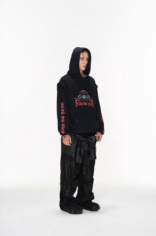 BLIND NO PLAN Fake Two Printed Hoodie