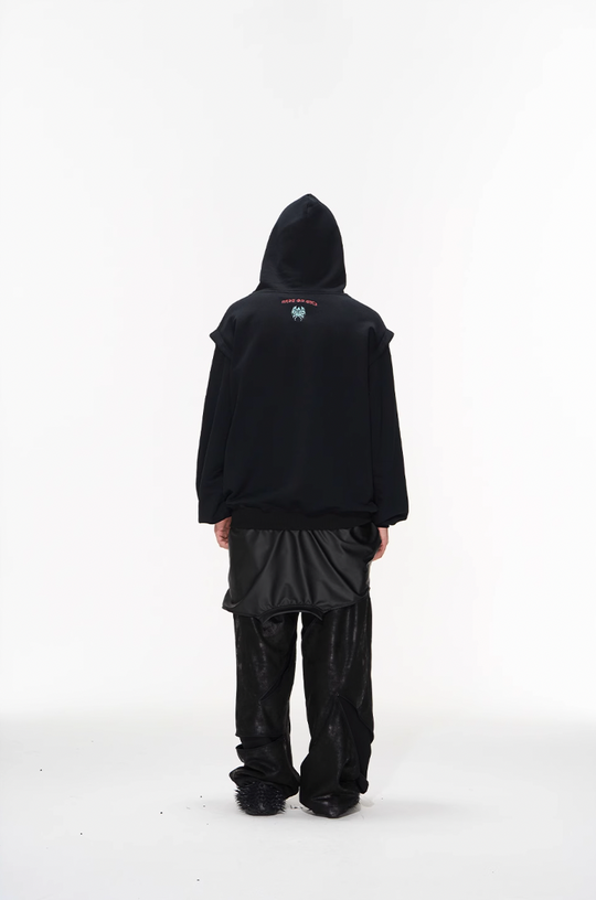 BLIND NO PLAN Fake Two Printed Hoodie