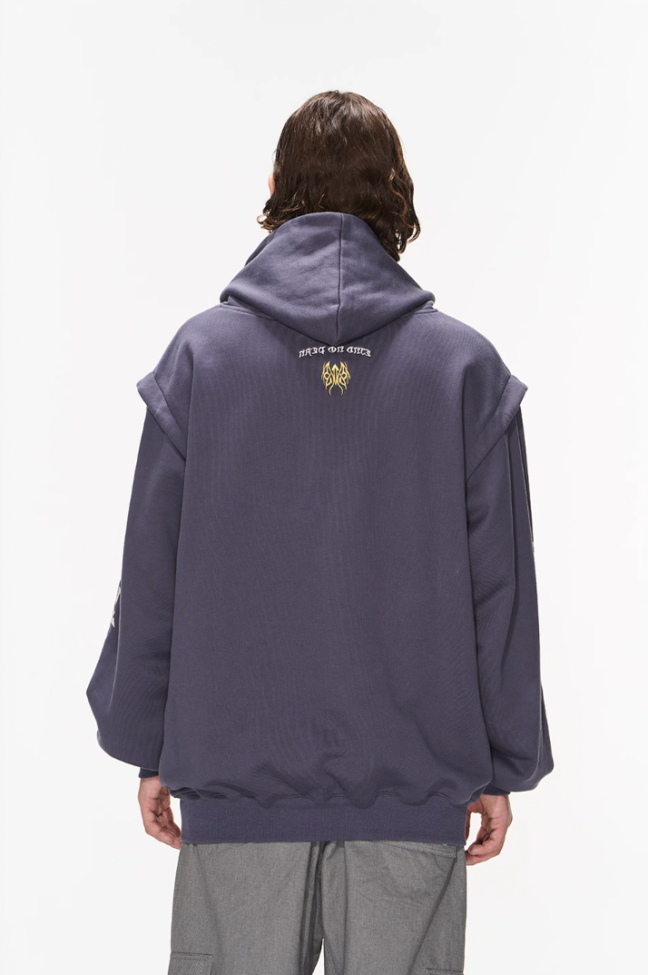 BLIND NO PLAN Fake Two Printed Hoodie