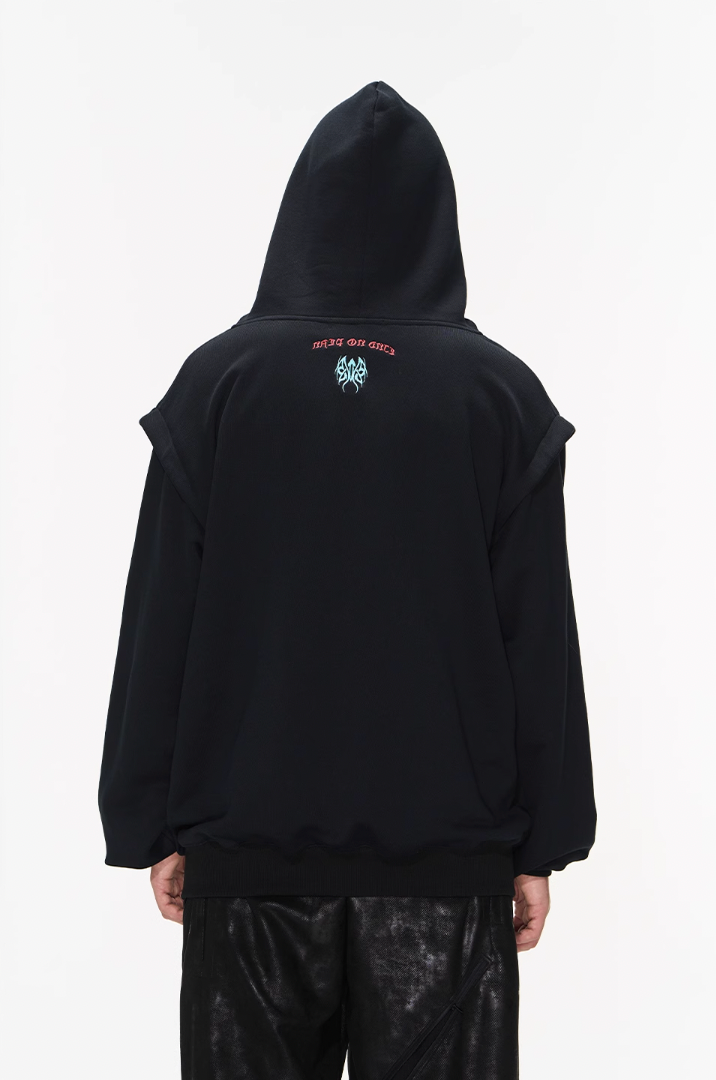 BLIND NO PLAN Fake Two Printed Hoodie