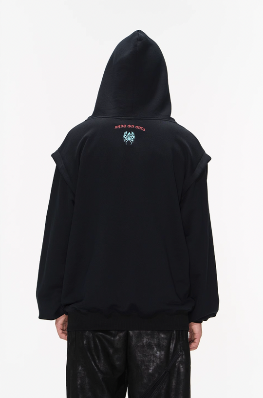 BLIND NO PLAN Fake Two Printed Hoodie