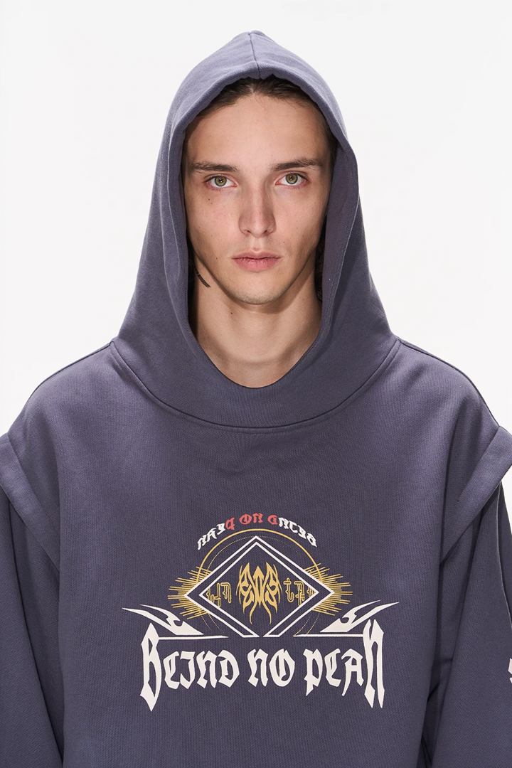 BLIND NO PLAN Fake Two Printed Hoodie