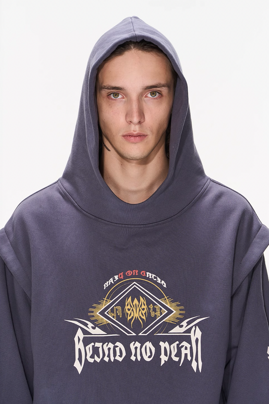 BLIND NO PLAN Fake Two Printed Hoodie