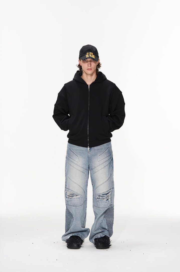 BLIND NO PLAN 3D Lines Zipper Hoodie