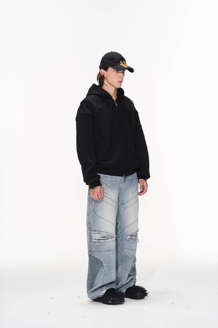 BLIND NO PLAN 3D Lines Zipper Hoodie