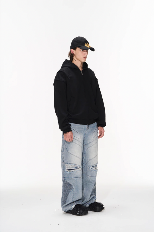 BLIND NO PLAN 3D Lines Zipper Hoodie