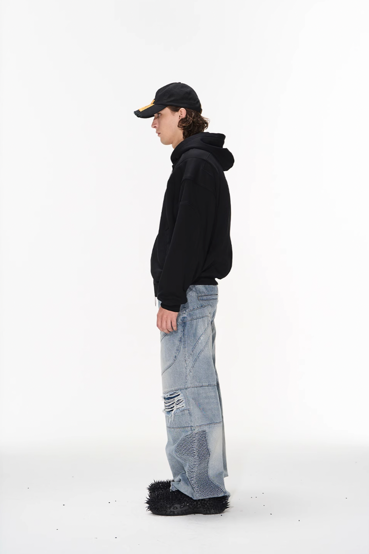 BLIND NO PLAN 3D Lines Zipper Hoodie