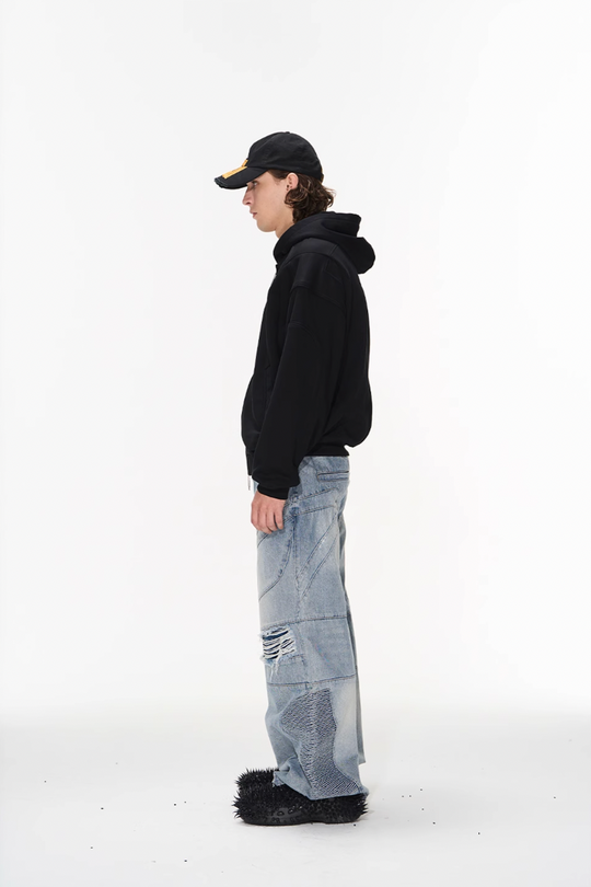 BLIND NO PLAN 3D Lines Zipper Hoodie