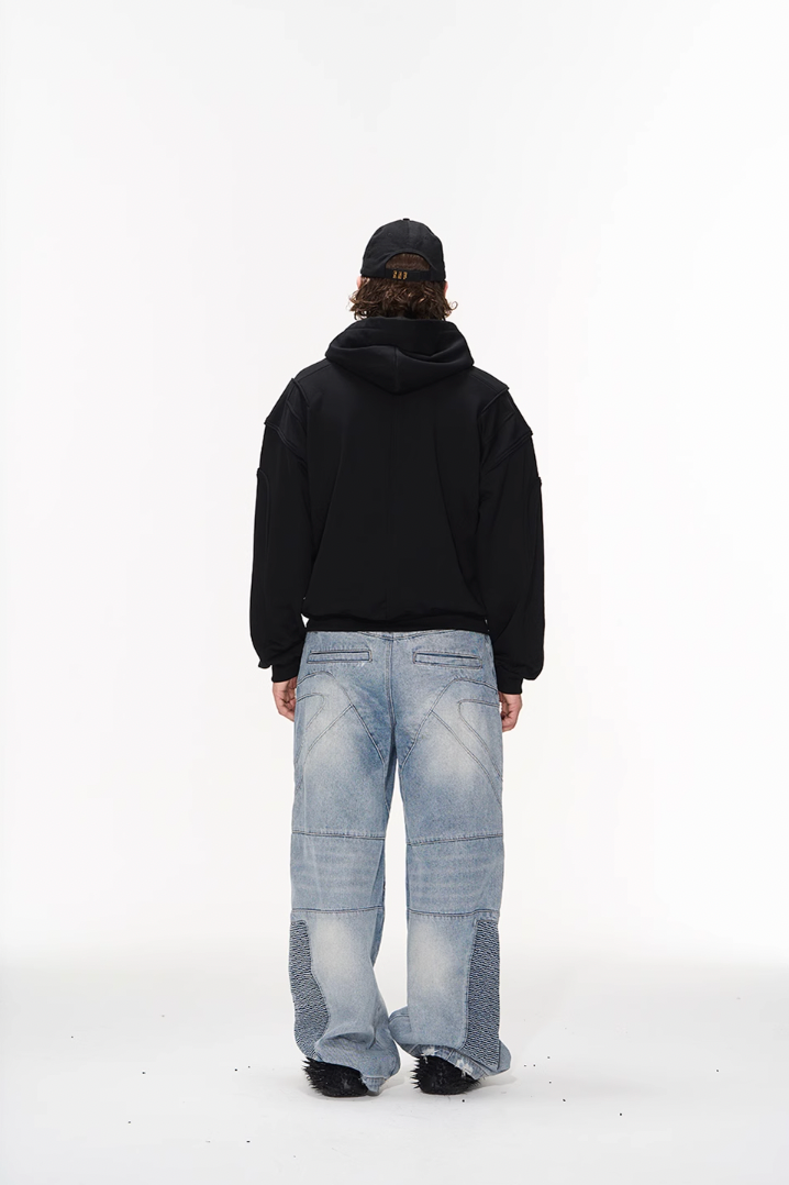 BLIND NO PLAN 3D Lines Zipper Hoodie