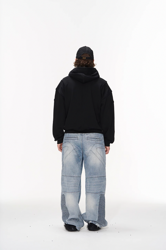 BLIND NO PLAN 3D Lines Zipper Hoodie