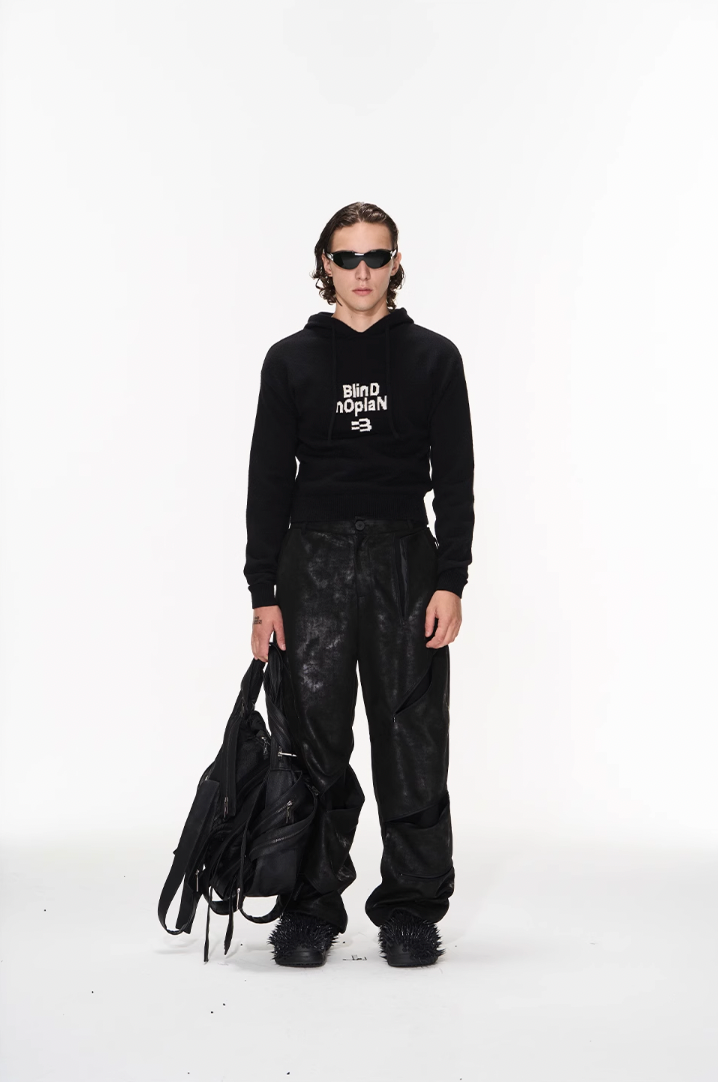 BLIND NO PLAN Basic LOGO Knit Hoodie