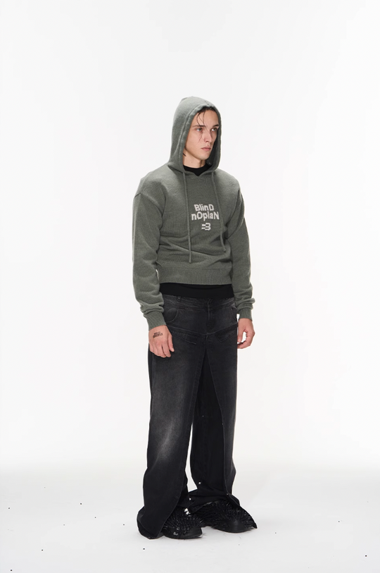 BLIND NO PLAN Basic LOGO Knit Hoodie
