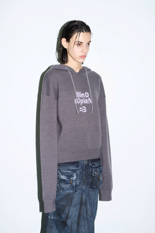 BLIND NO PLAN Basic LOGO Knit Hoodie