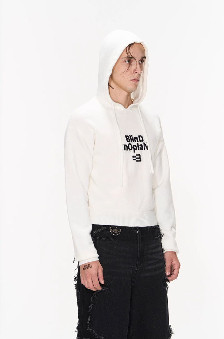 BLIND NO PLAN Basic LOGO Knit Hoodie