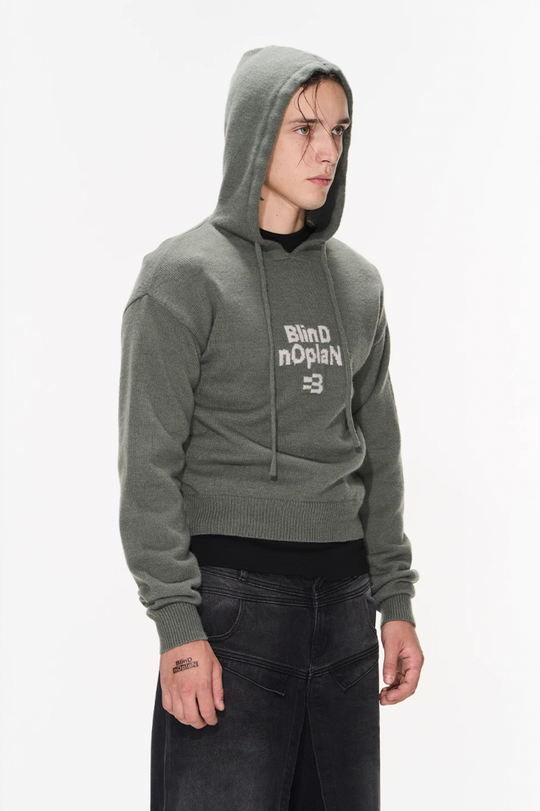 BLIND NO PLAN Basic LOGO Knit Hoodie