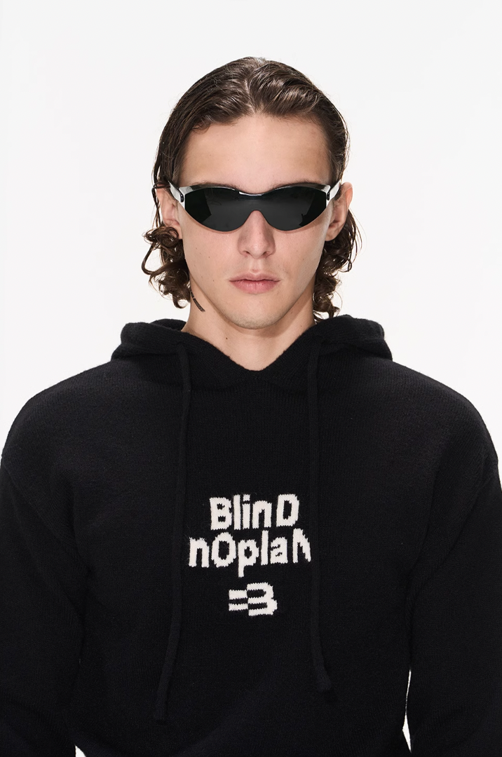 BLIND NO PLAN Basic LOGO Knit Hoodie