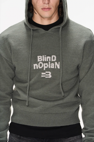 BLIND NO PLAN Basic LOGO Knit Hoodie