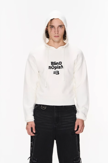 BLIND NO PLAN Basic LOGO Knit Hoodie
