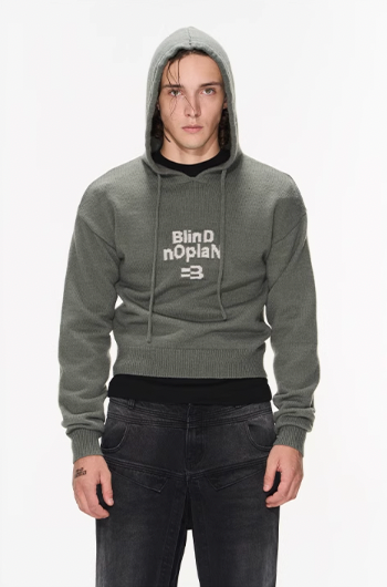 BLIND NO PLAN Basic LOGO Knit Hoodie