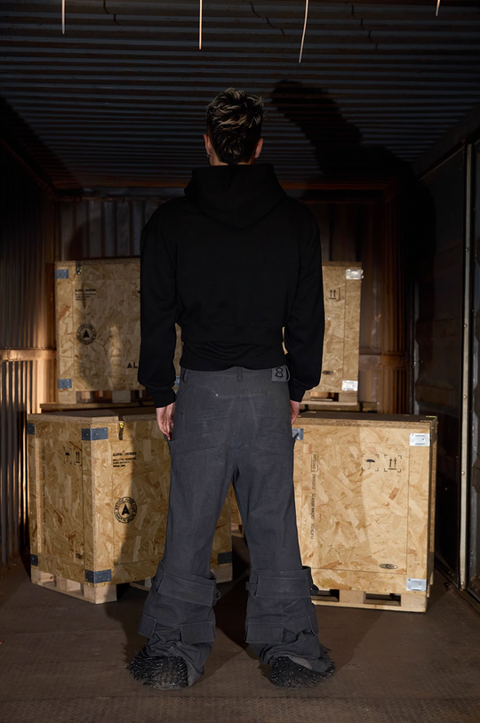 BLIND NO PLAN x BLACK8 Direct Print Short Hoodie