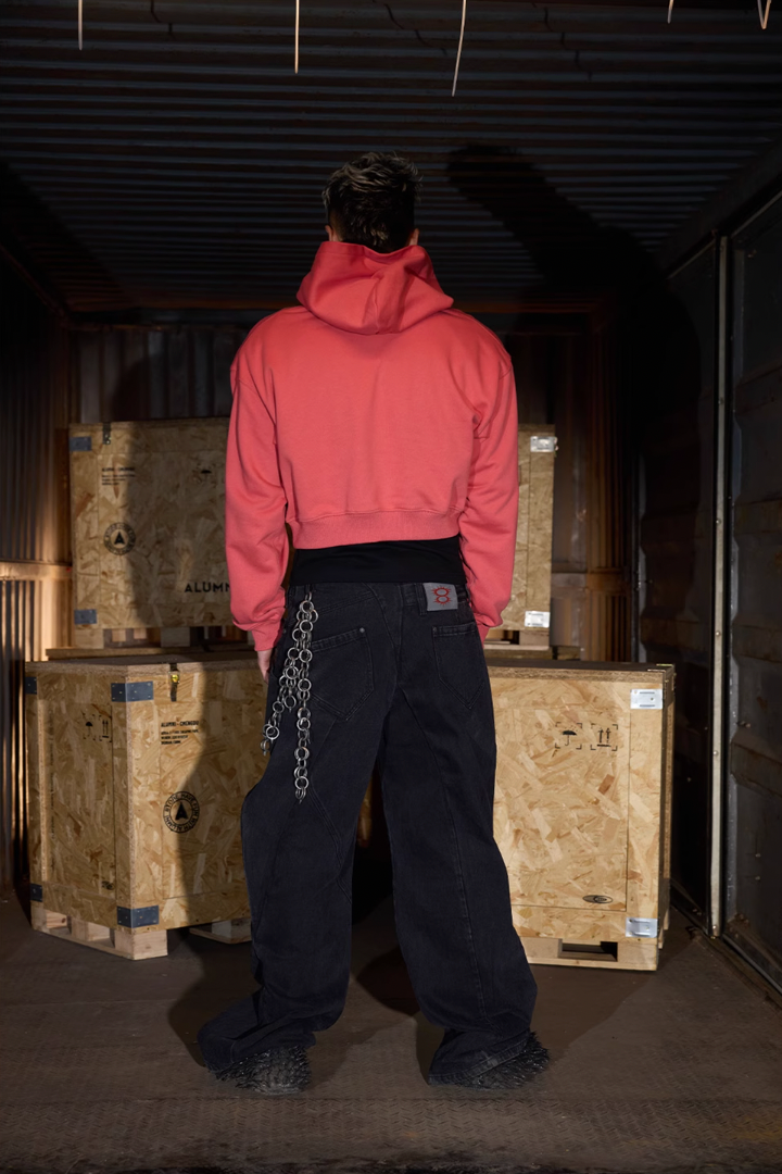 BLIND NO PLAN x BLACK8 Direct Print Short Hoodie