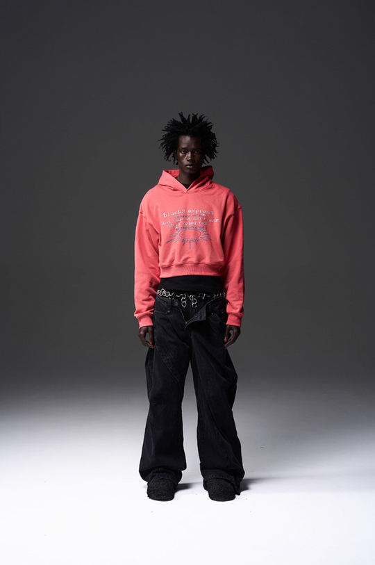 BLIND NO PLAN x BLACK8 Direct Print Short Hoodie