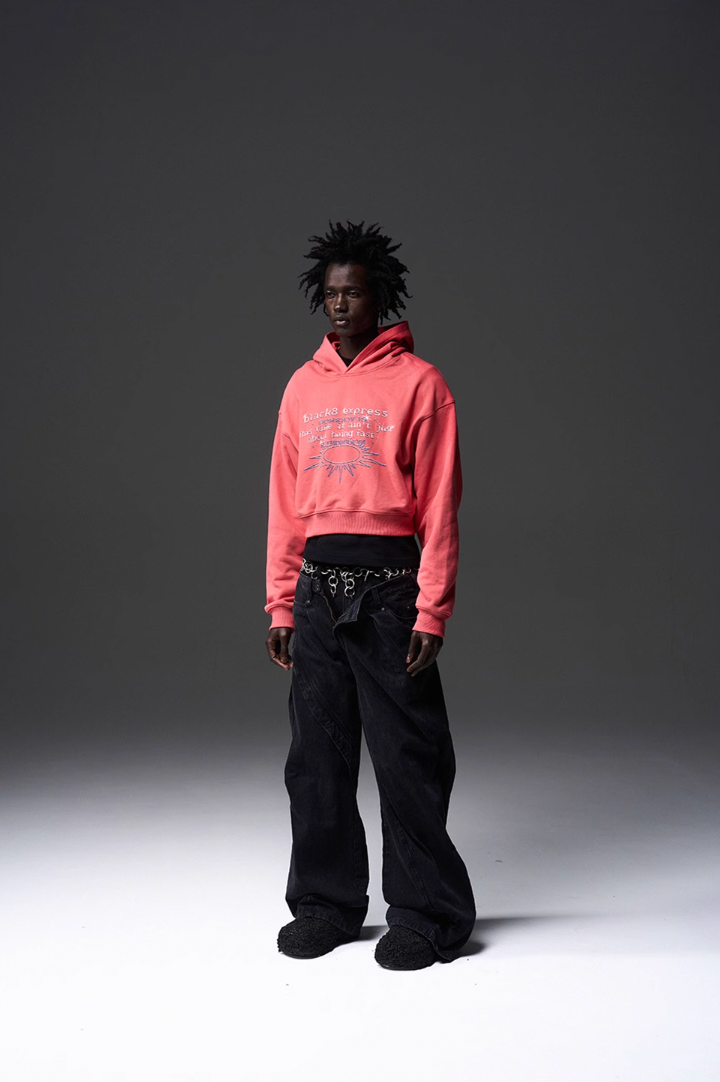 BLIND NO PLAN x BLACK8 Direct Print Short Hoodie