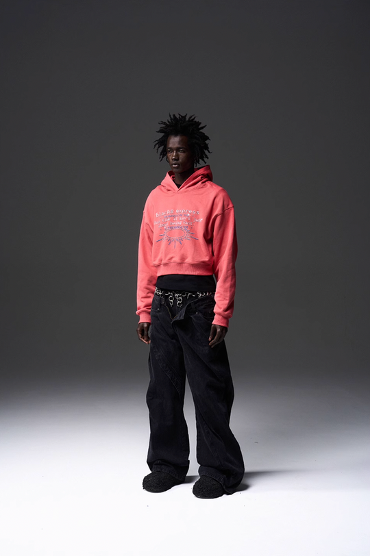 BLIND NO PLAN x BLACK8 Direct Print Short Hoodie