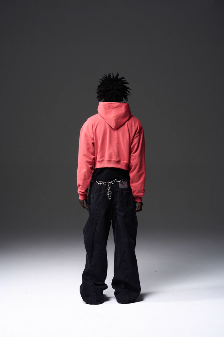 BLIND NO PLAN x BLACK8 Direct Print Short Hoodie