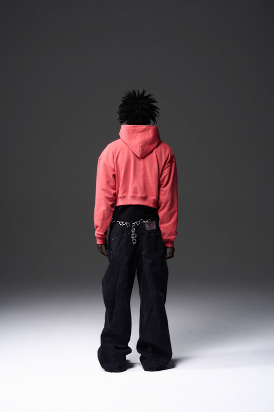 BLIND NO PLAN x BLACK8 Direct Print Short Hoodie