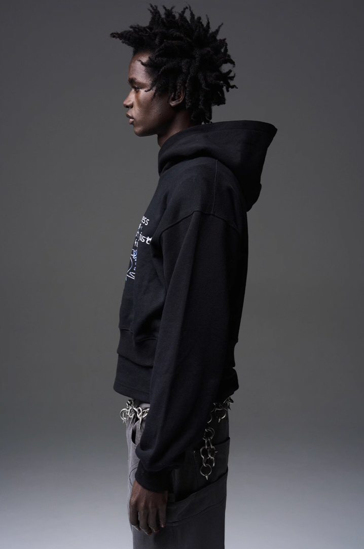 BLIND NO PLAN x BLACK8 Direct Print Short Hoodie