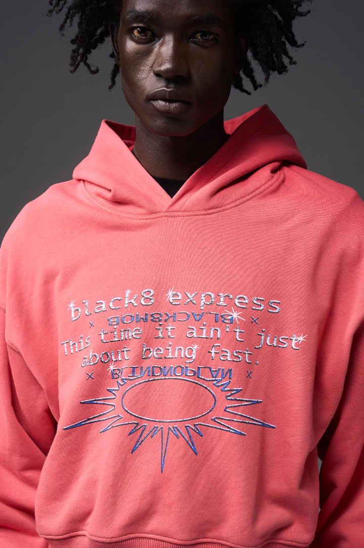 BLIND NO PLAN x BLACK8 Direct Print Short Hoodie