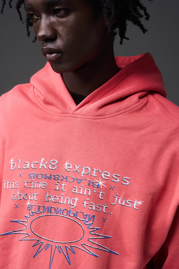 BLIND NO PLAN x BLACK8 Direct Print Short Hoodie